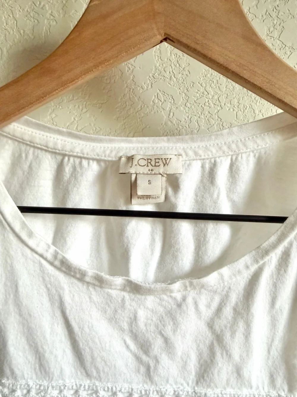 J. Crew White Embroidered Sleeveless Tank Top
